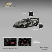 CM MODEL - 1:64 McLaren Senna GTR – Metallic Silver Gray