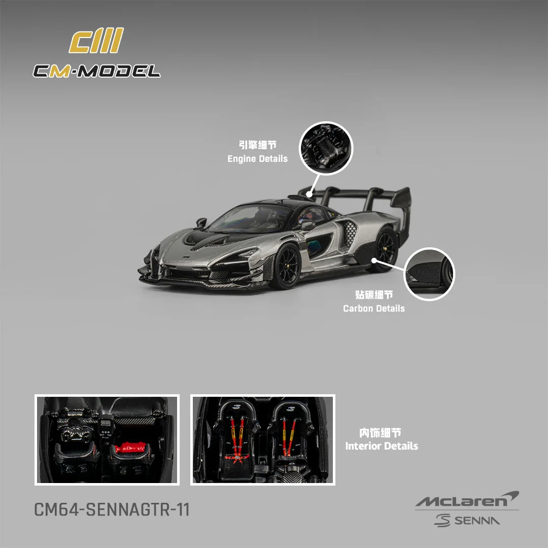 CM MODEL - 1:64 迈凯伦塞纳GTR – 金属银灰