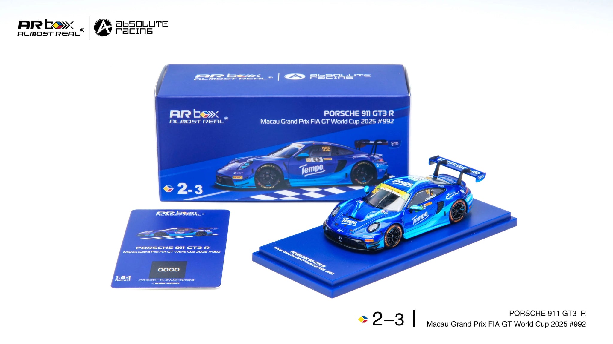 AR 盒装 1:64 保时捷 992 GT3 R