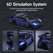 Nissan GTR R35 1/64 4WD Drift Car Remote Control Version - Blue