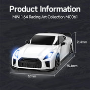 Nissan GTR R35 1/64 4WD Drift Car Remote Control Version - Blue