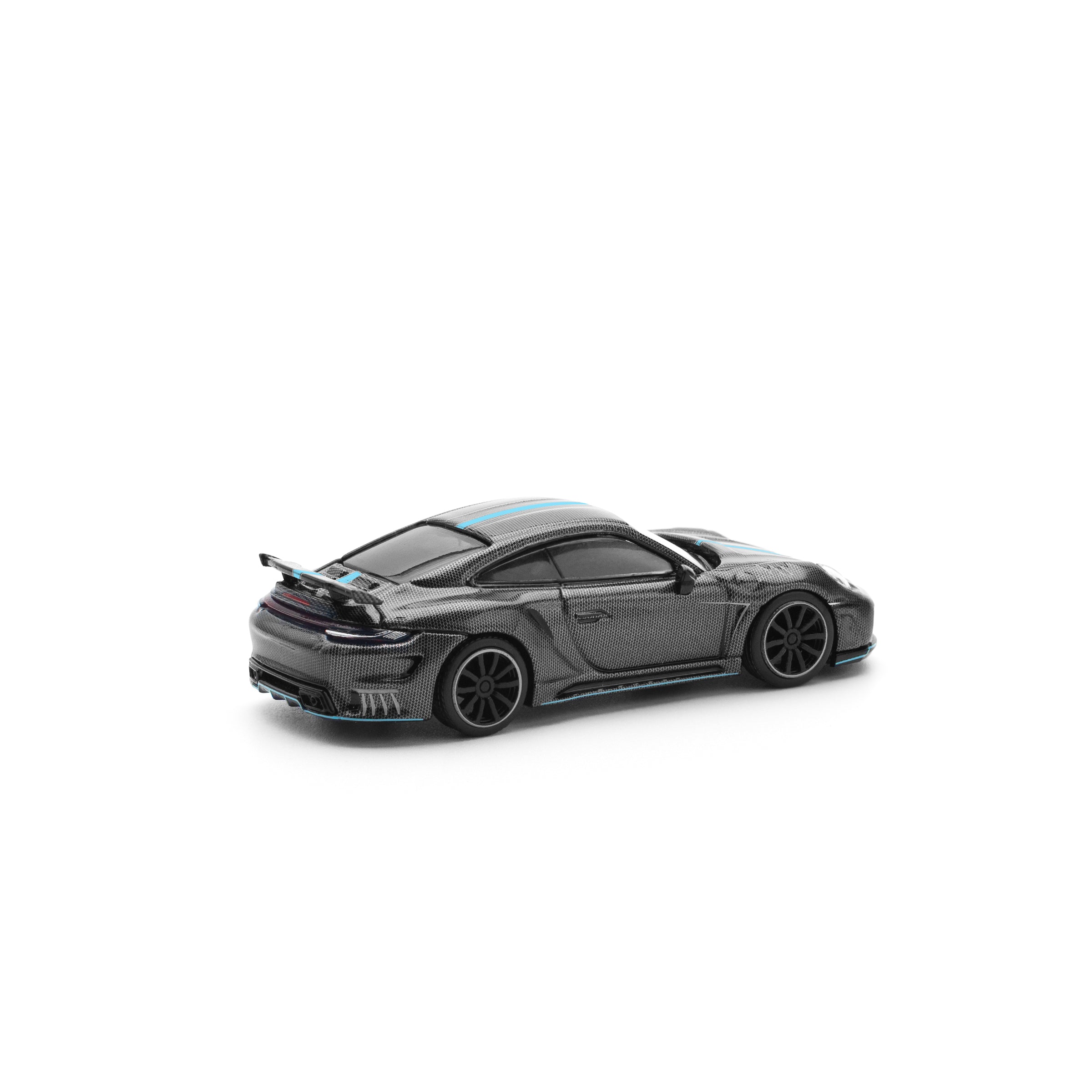 POP RACE 1:64 992 STINGER GTR 碳纤维版 (蓝色线条)