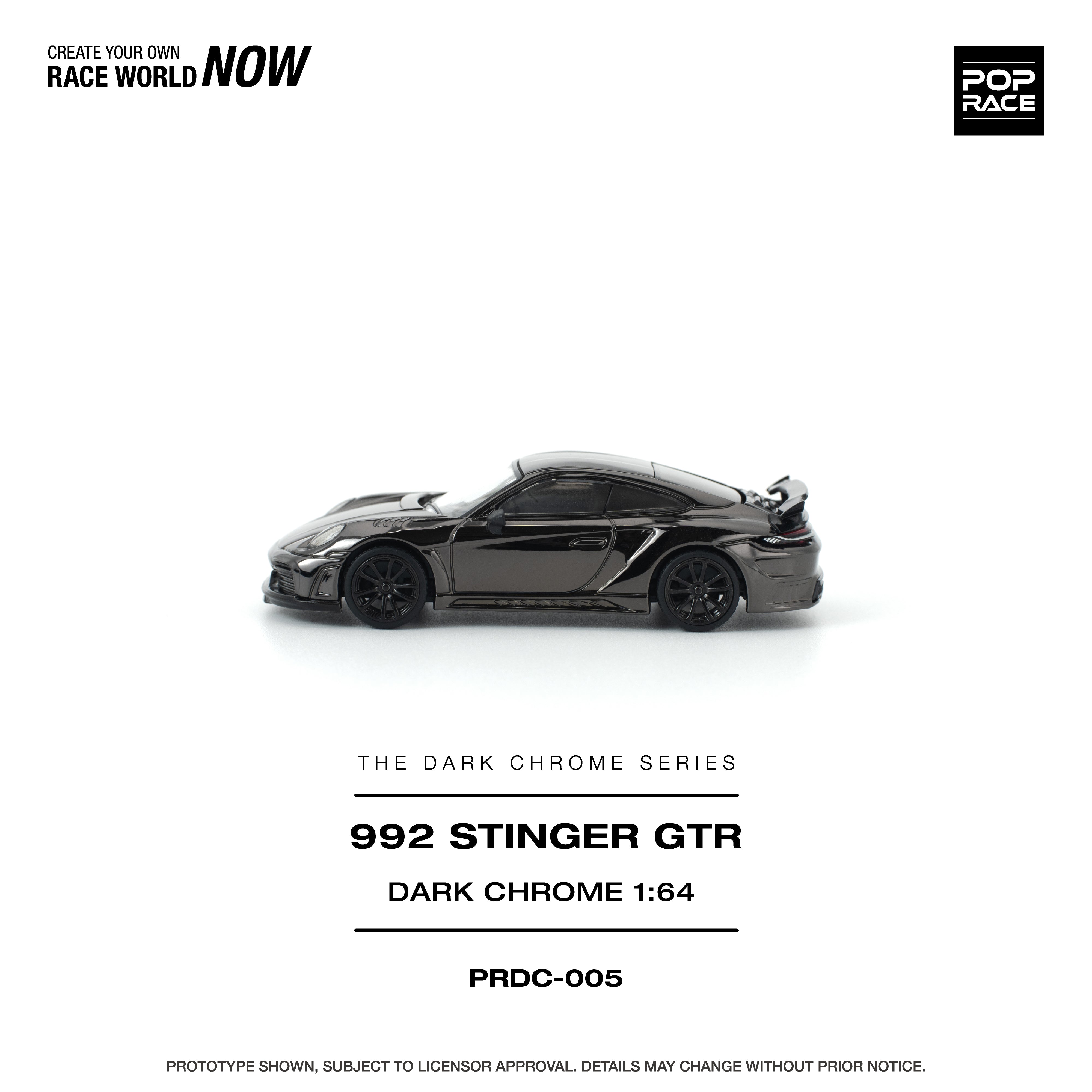 POP RACE 1/64 - STINGER GTR DARK CHROME