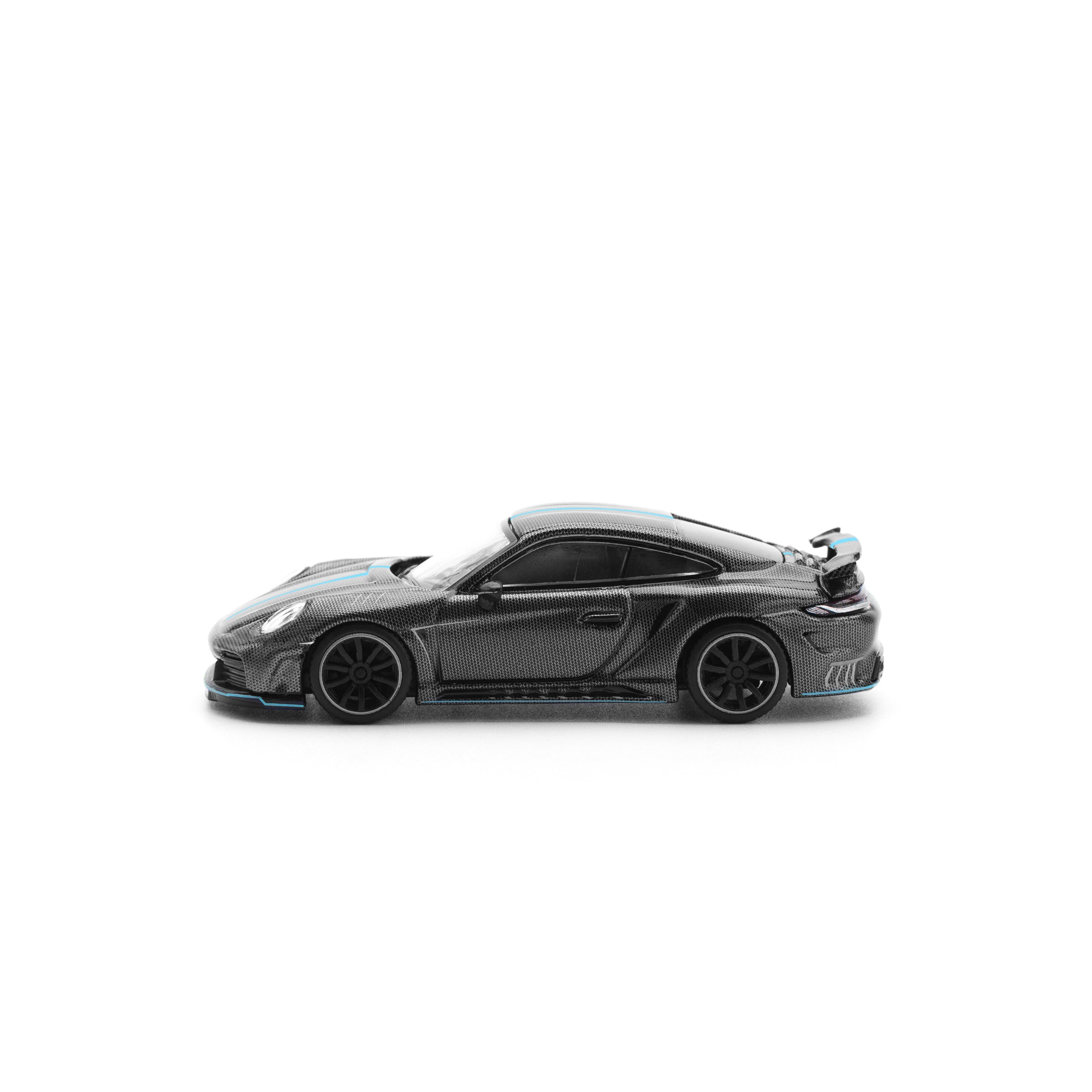 POP RACE 1:64 992 STINGER GTR 碳纤维版 (蓝色线条)