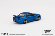MINIGT 1:64 Nissan Skyline GT-R (R34) V-Spec Bayside Blue