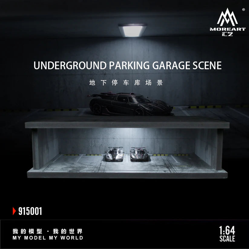 MOREART1:64地下停车场灯光版拼装场景模型