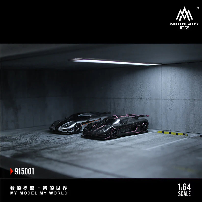 MOREART1:64地下停车场灯光版拼装场景模型