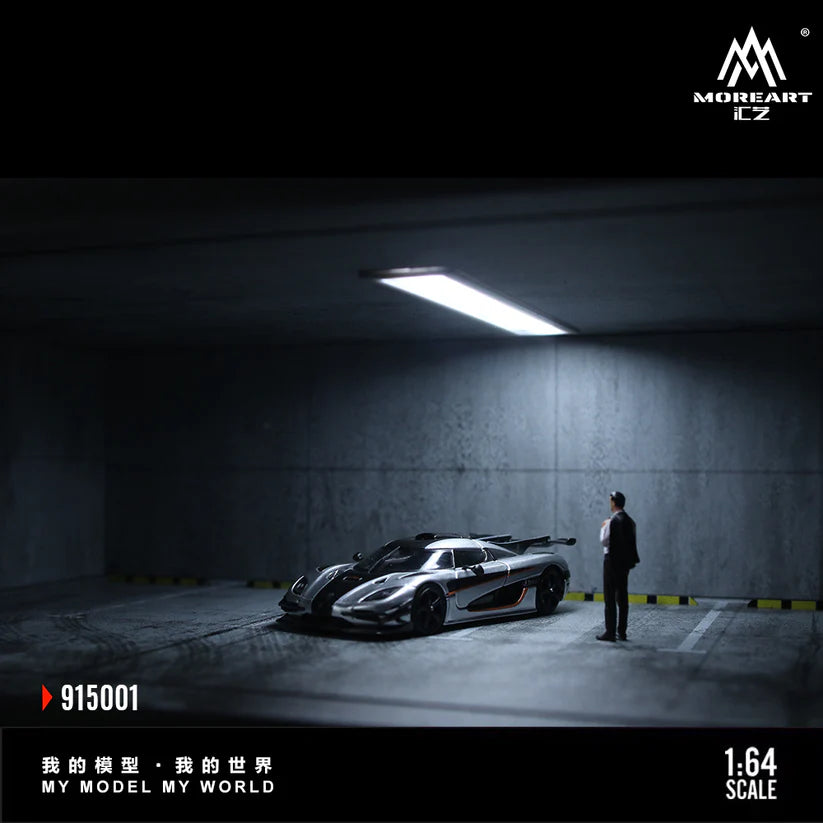 MOREART1:64地下停车场灯光版拼装场景模型