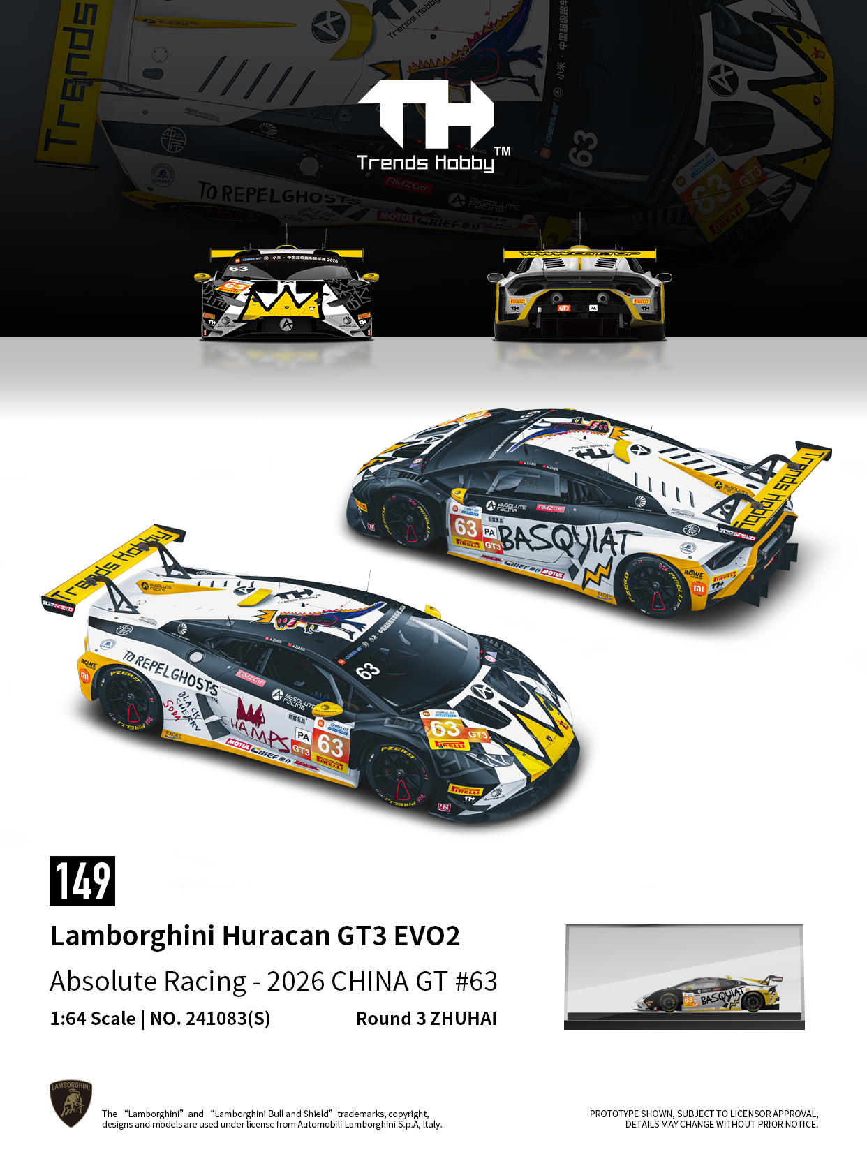 Trends Hobby TH 1:64 Lamborghini product. Lamborghini Huracan GT3 Evo 2