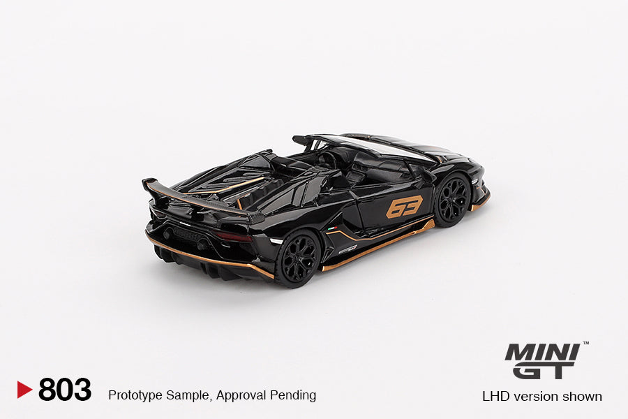 MINIGT 1:64 Lamborghini Aventador SVJ 63 Roadster Nero Aldebaran