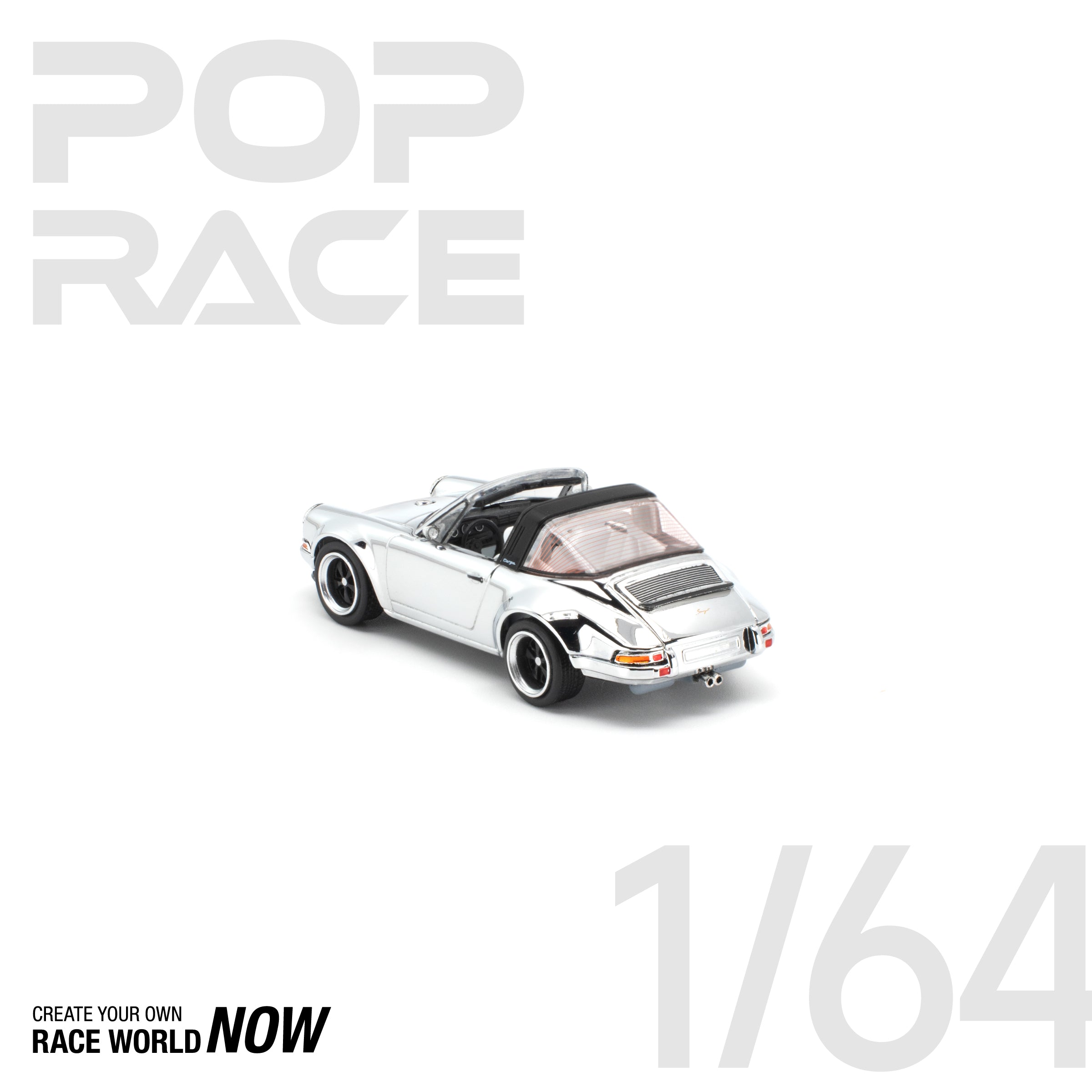 POP RACE 1/64 - SINGER TARGA SILVER CHROME