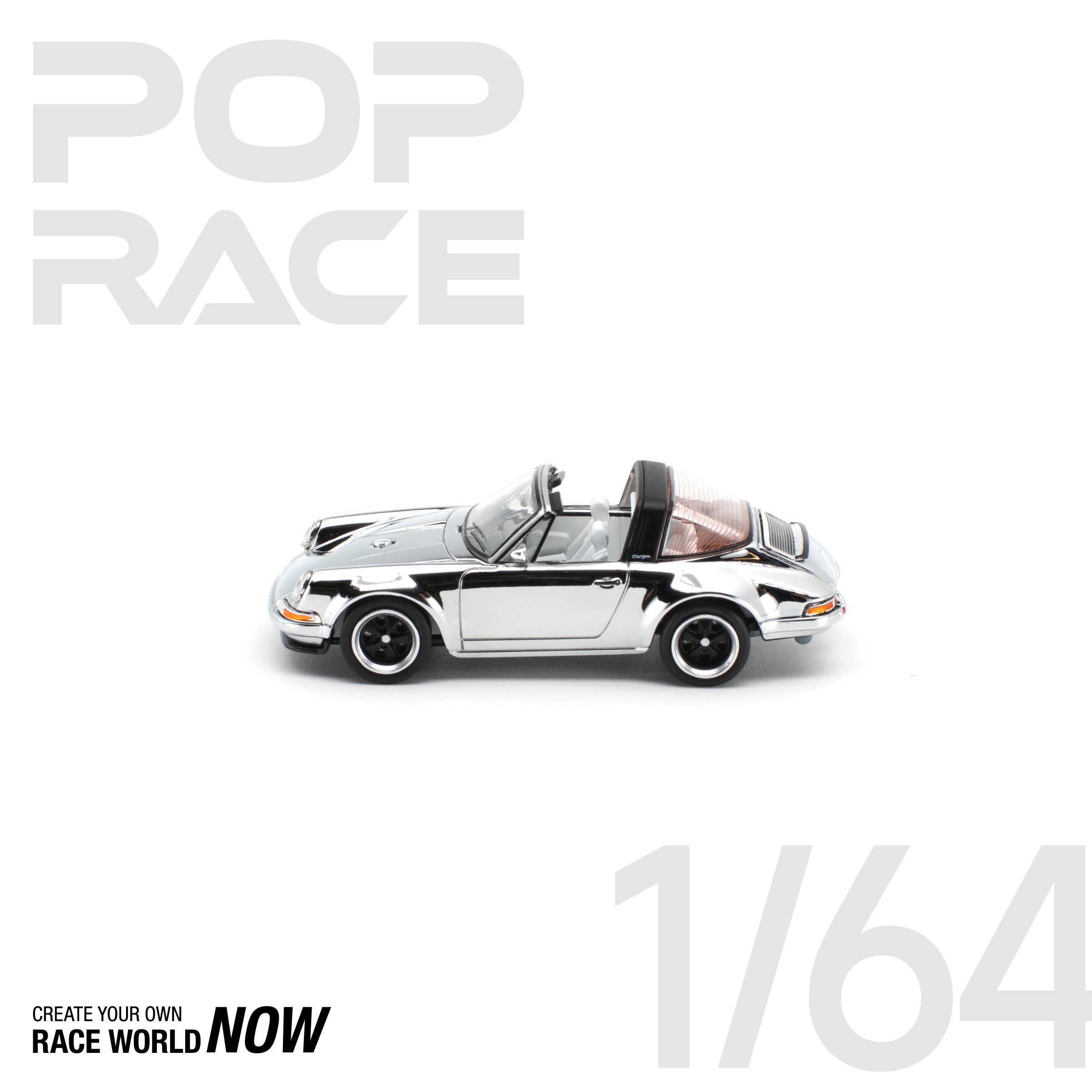 POP RACE 1/64 - SINGER TARGA SILVER CHROME