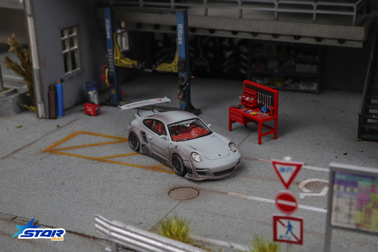 Star Models 1/64 Porsche RWB 997 Wide-Body Modified Grey
