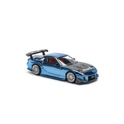 POP Race 1:64 MAZDA RX7 RE-AMEMIYA WIDEBODY - BLUE CHRO