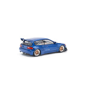 POP RACE 1:64 PANDEM CIVIC EG6 METALLIC BLUE WITH OPEN HOOD PR640174
