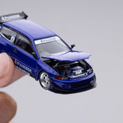 POP RACE 1:64 HONDA CIVIC (EG6) V1.5 PANDEM IN METALLIC BLUE