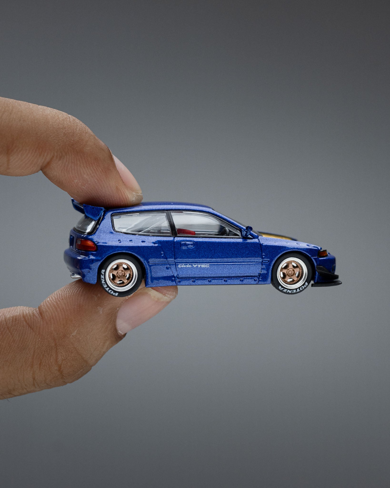 POP RACE 1:64 PANDEM CIVIC EG6 金属蓝带可开启引擎盖 PR640174