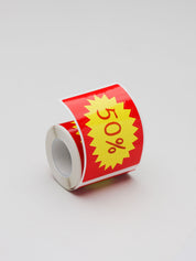 T50*70-105 Red and black text-explosion sticker