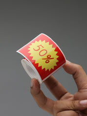 T50*70-105 Red and black text-explosion sticker