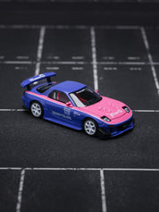 POP Race 1:64 MAZDA RX7 RE-AMEMIYA - BLUE/PINK