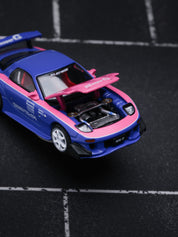 POP Race 1:64 MAZDA RX7 RE-AMEMIYA - BLUE/PINK