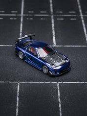 POP Race 1:64 MAZDA RX7 RE-AMEMIYA WIDEBODY - BLUE CHRO