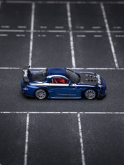 POP Race 1:64 MAZDA RX7 RE-AMEMIYA WIDEBODY - BLUE CHRO