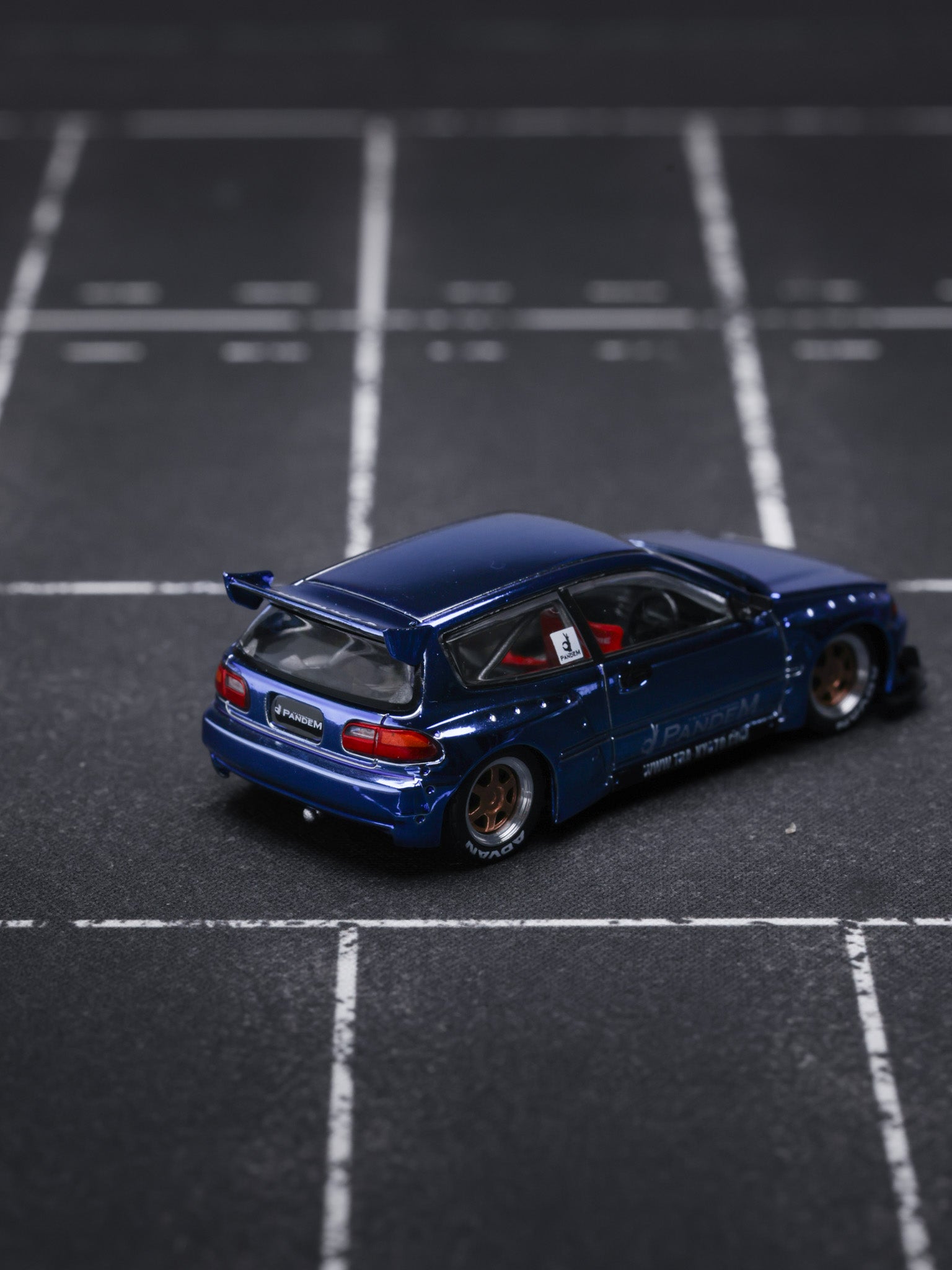 POP Race 1:64 PANDEM CIVIC EG6 - BLUE CHROME