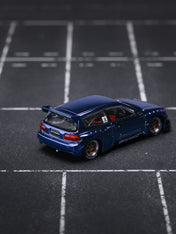POP Race 1:64 PANDEM CIVIC EG6 - BLUE CHROME