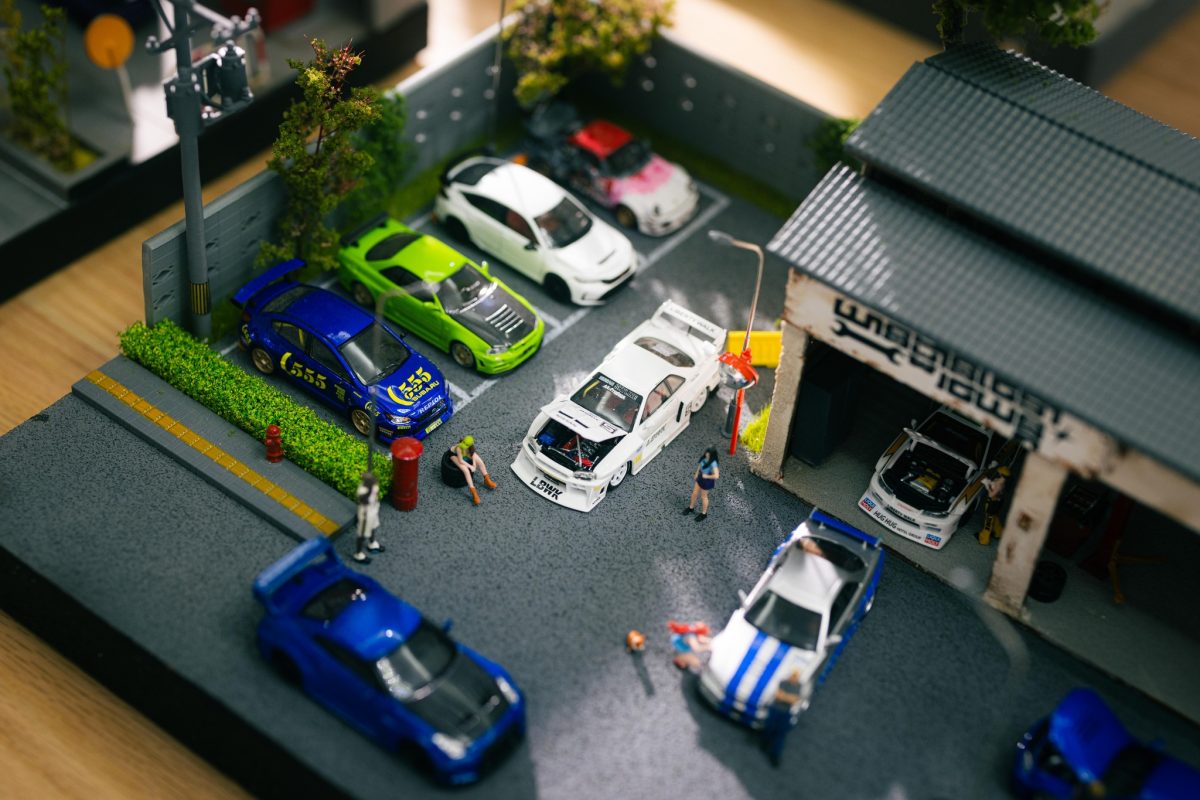 1/64 带灯维修车库