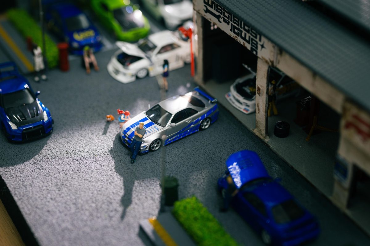 1/64 带灯维修车库