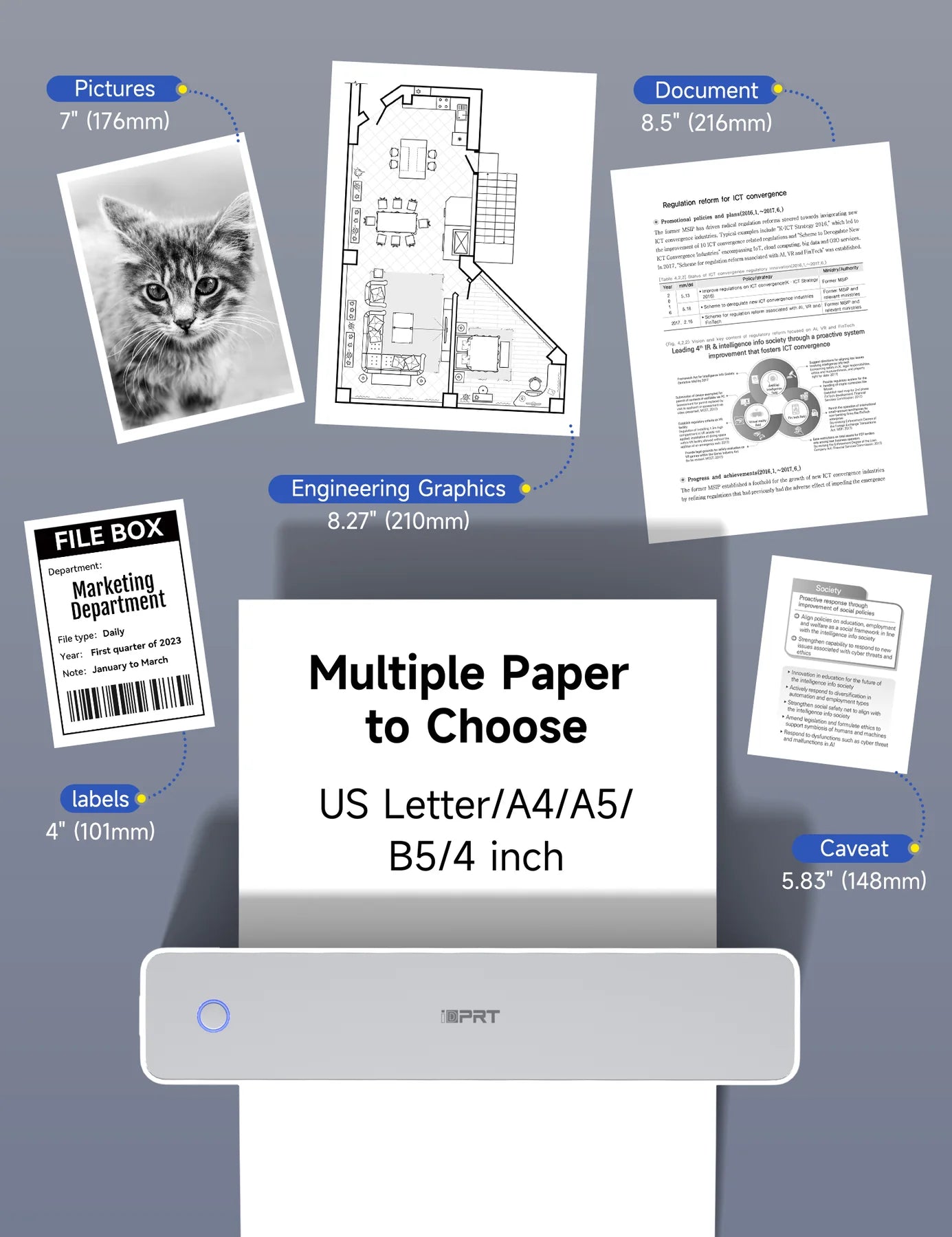 Hanni MT610 Portable-Printer Wireless A4 Printer