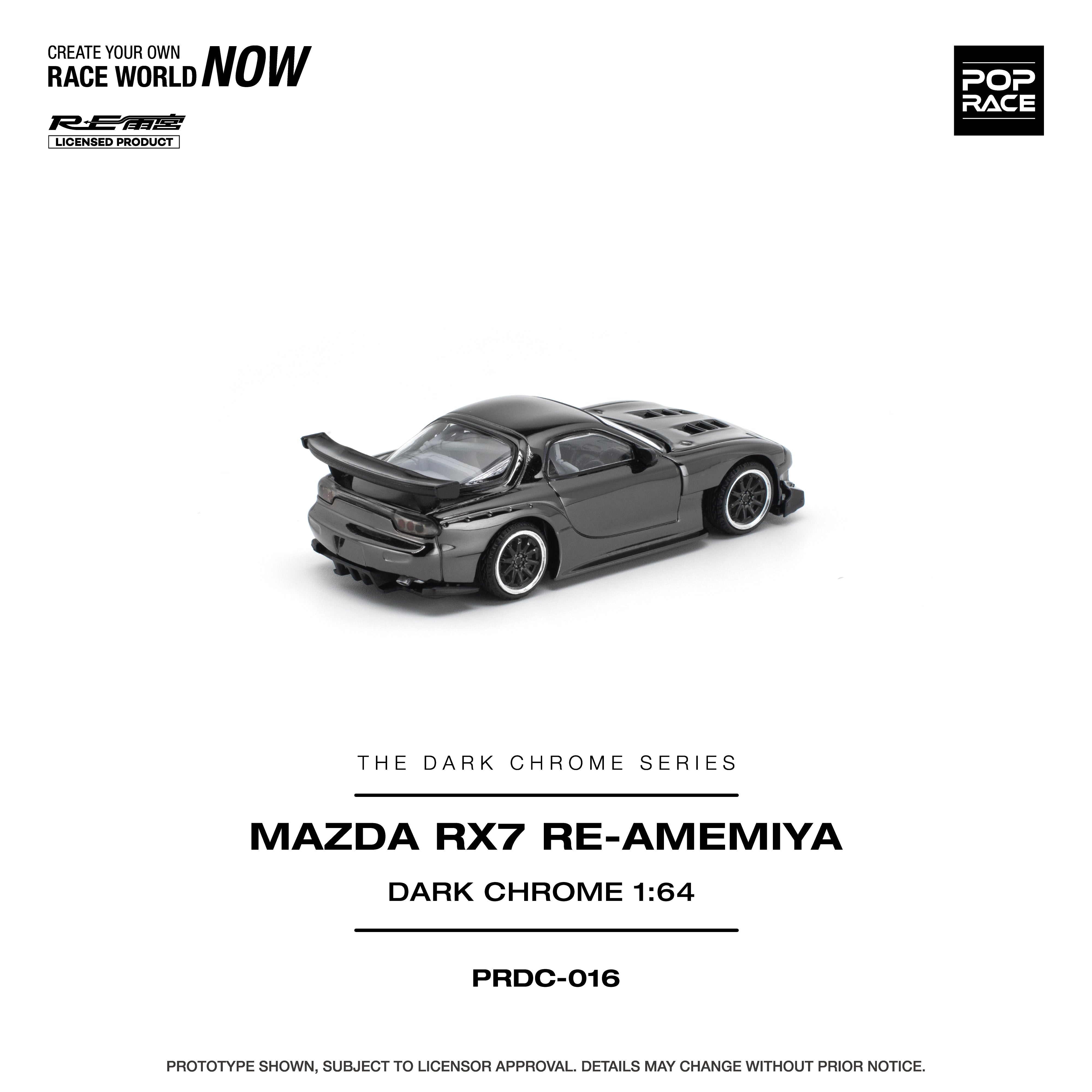 POP RACE 1/64 - MAZDA RX-7 RE-AMEMIYA DARK CHROME