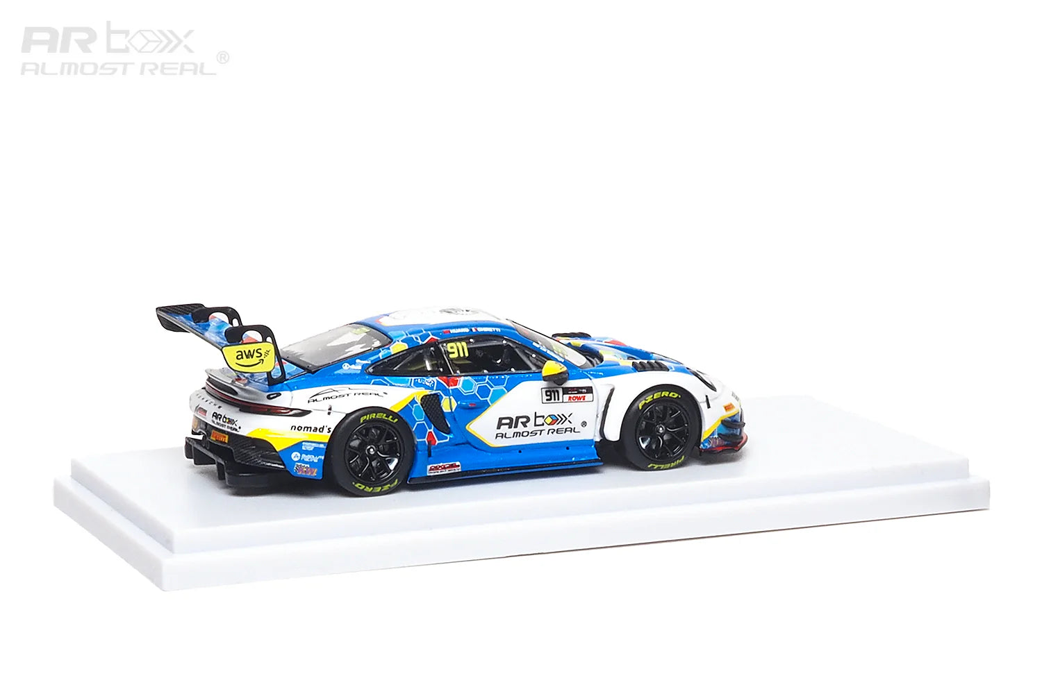 AR Box 1/64 Porsche 992 GT3 R 2026 GT World Challenge Asia #911 Sepang Blue White Livery