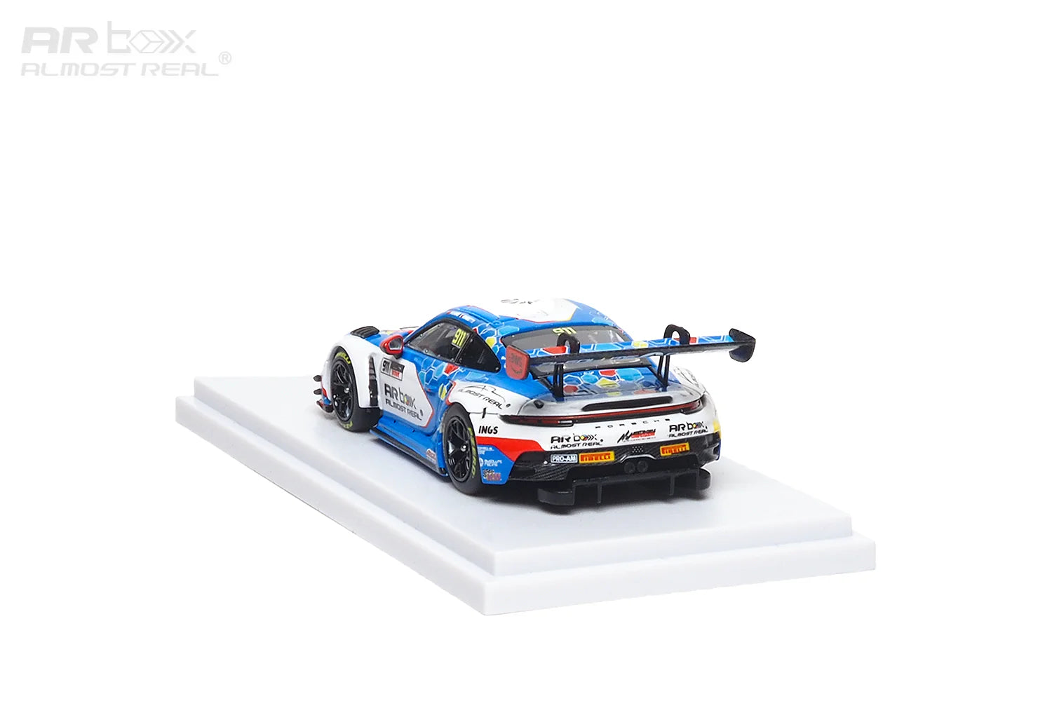 AR Box 1/64 Porsche 992 GT3 R 2026 GT World Challenge Asia #911 Sepang Blue White Livery