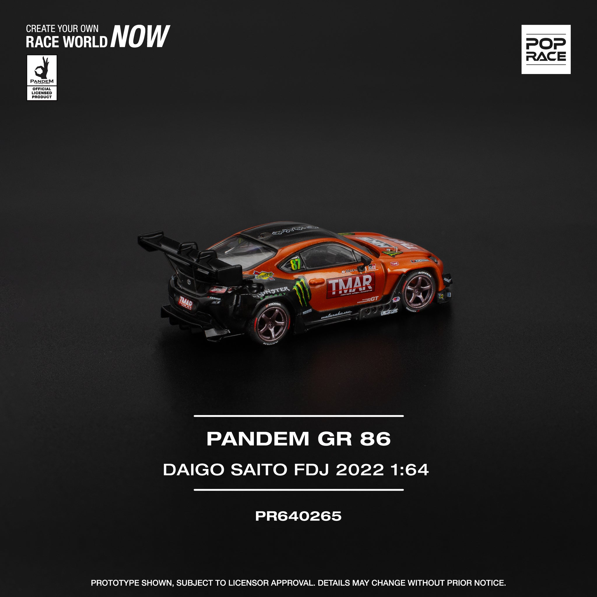 POP Race 1:64 PANDEM GR86 - DAIGO SAITO FORMULA DRIFT