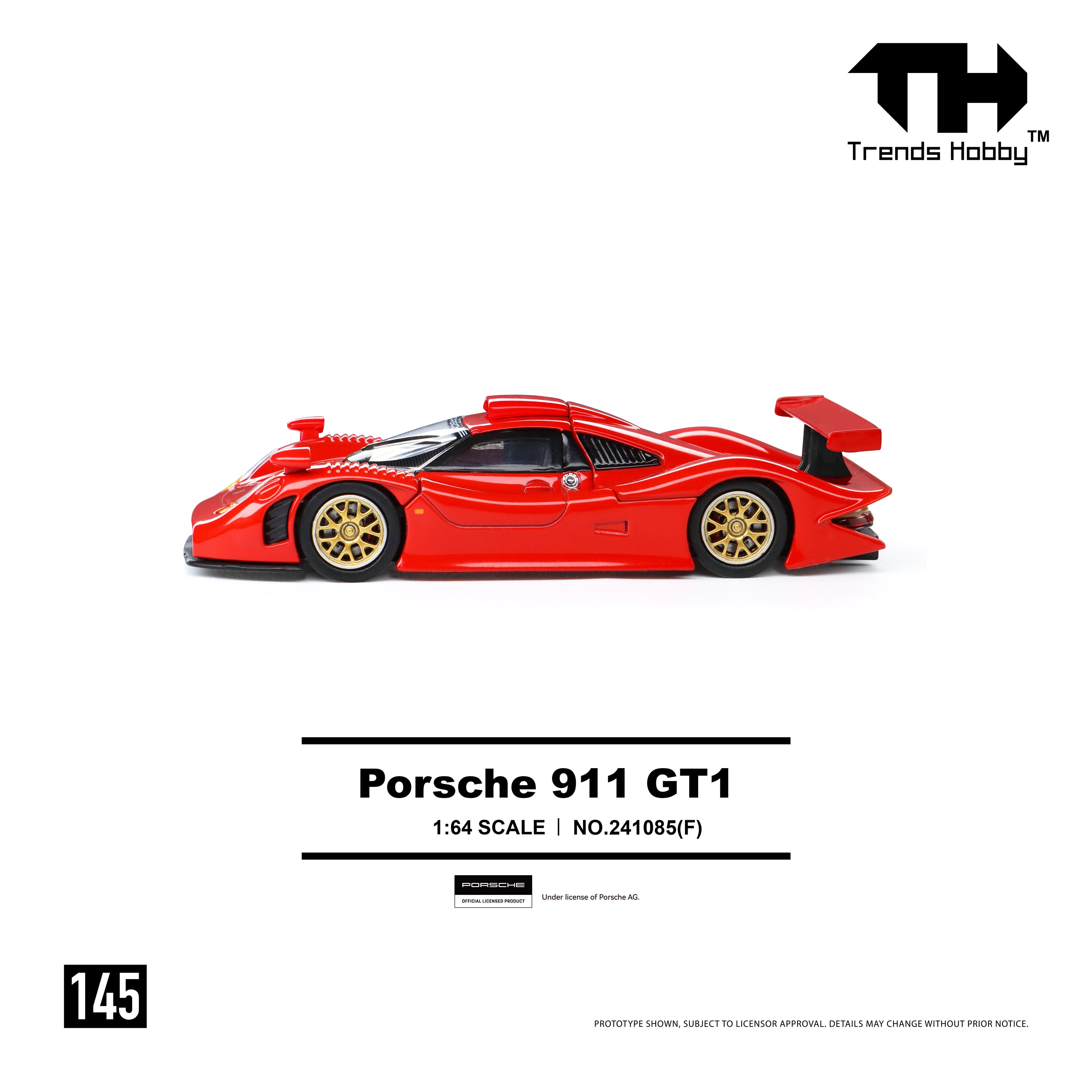 Trends Hobby TH 1:64 Porsche 911 GT1 1998 Red (145) 241085 (F)