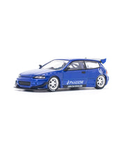 POP RACE 1:64 HONDA CIVIC (EG6) V1.5 PANDEM IN METALLIC BLUE
