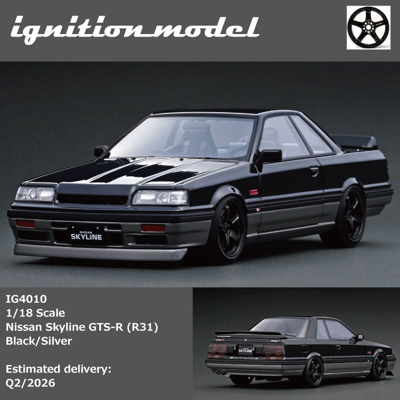 IGNITION MODEL 日产 Skyline GTS-R (R31) 黑/银 IG4010