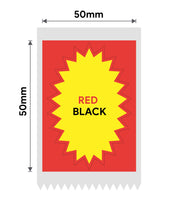 T50*70-105 Red and black text-explosion sticker