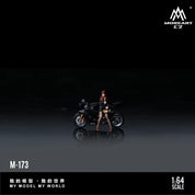 Huiyi MoreArt 1:64 Yamaha R6 Black Lady Motorcycle Figure, Realistic Resin Model
