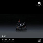 Huiyi MoreArt 1:64 Yamaha R6 Black Lady Motorcycle Figure, Realistic Resin Model