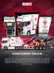 CoolCar 1:64 Scania container truck pink mecha paint simulation alloy car model