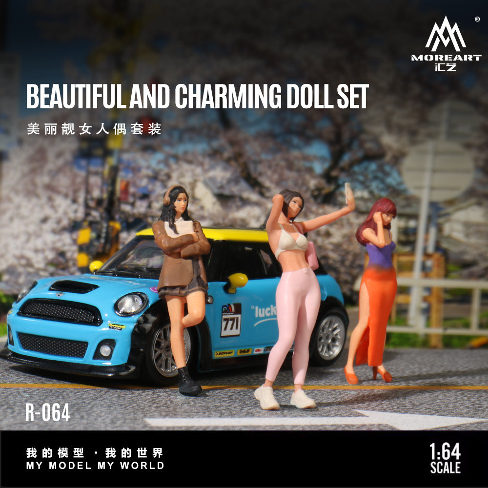 MoreArt1:64 Beautiful and Beautiful Girl Doll Set Simulation Resin Model