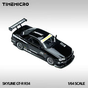 TimeMicro 1:64 Skyline GT-R R34 "Pasión" Black