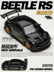 TimeMicro × PSC DESIGN 1:64 Beetle RS, Black Gold Metallic, Authentic