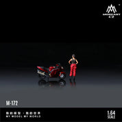 Moreart 1:64 Honda CBR1100XX Metal Red Motorcycle Girl Simulation Resin model