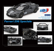 BBR 1/64 Ferrari 296 Speciale Grigio Silverstone Opaco