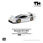 Trends Hobby TH 1:64 Porsche 911 GT1 1998 Silver (144), 241085 (E)