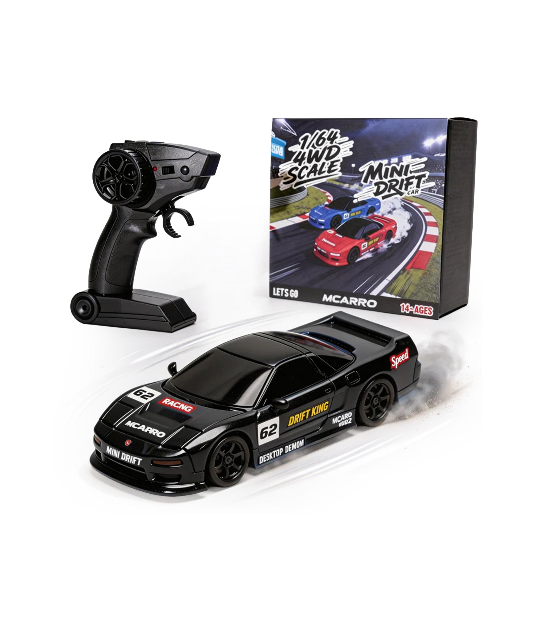 MCARRO MC062 1/64 4WD Drift Car Black